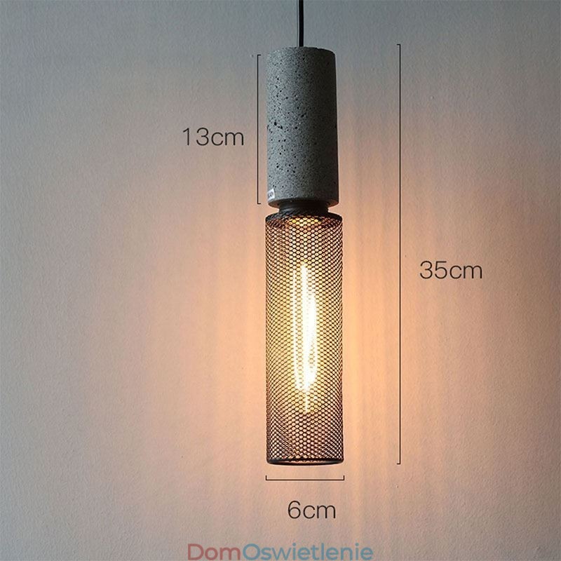 Czarna lampa wisząca Cement Grid Light Country Retro sufitowa lampa