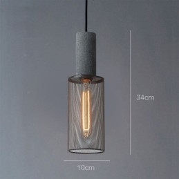 Czarna lampa wisząca Cement Grid Light Country Retro sufitowa lampa