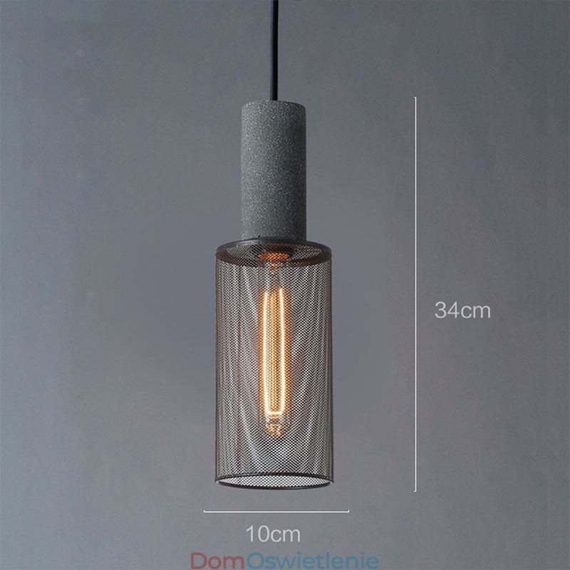 Czarna lampa wisząca Cement Grid Light Country Retro sufitowa lampa