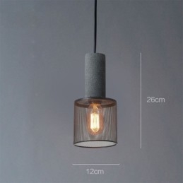 Czarna lampa wisząca Cement Grid Light Country Retro sufitowa lampa