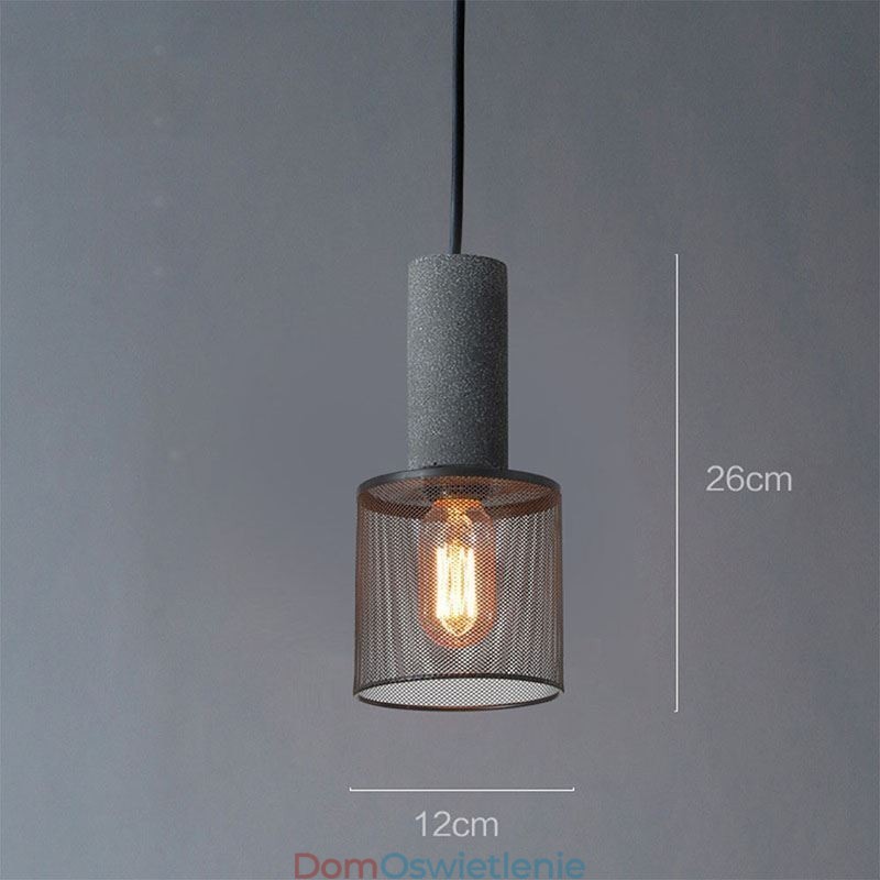Czarna lampa wisząca Cement Grid Light Country Retro sufitowa lampa