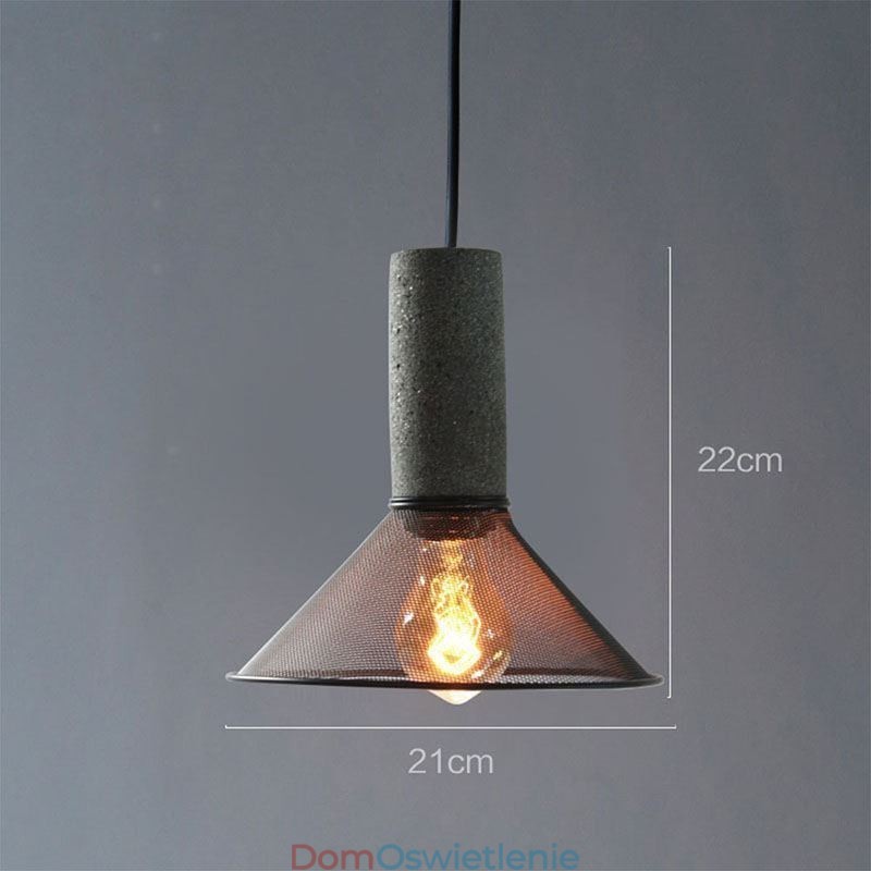 Czarna lampa wisząca Cement Grid Light Country Retro sufitowa lampa