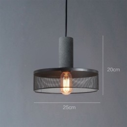 Czarna lampa wisząca Cement Grid Light Country Retro sufitowa lampa
