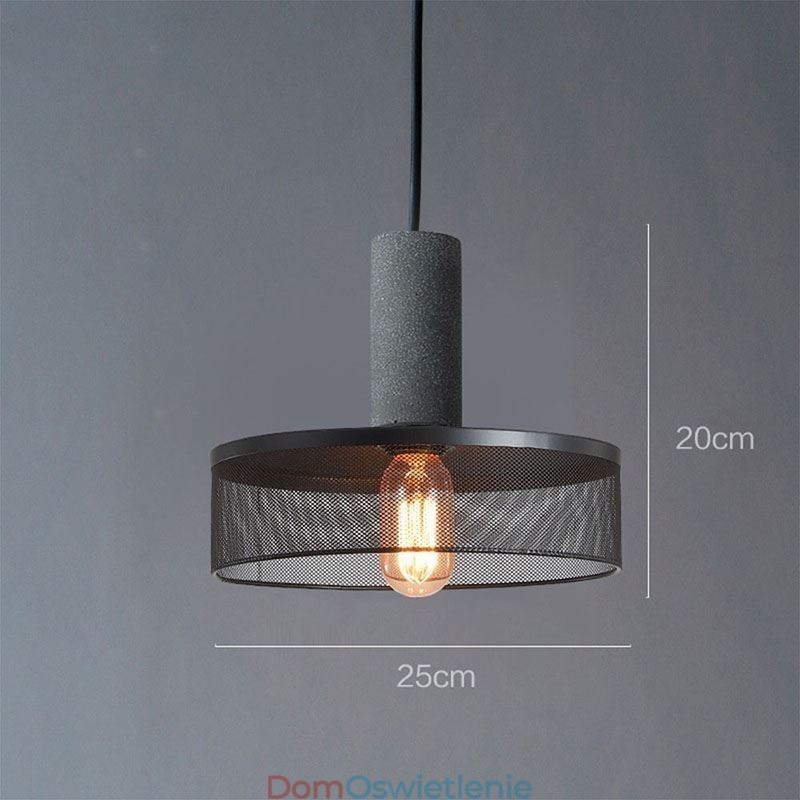Czarna lampa wisząca Cement Grid Light Country Retro sufitowa lampa