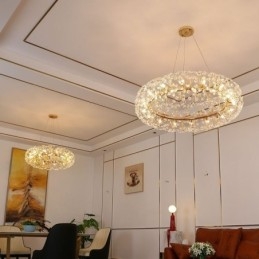 Wisząca lampa Nowoczesna minimalistyczna kuta żelazo okrągła lampa sufitowa w kształcie kwiatu słońca