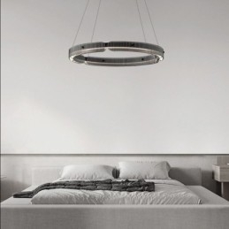 Okrągła lampa wisząca 60 80CM Szklana lampa sufitowa bezstopniowa ściemnialna z pilotem