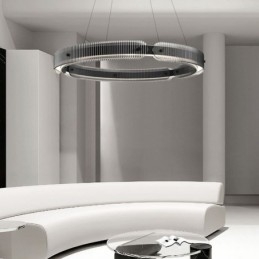 Okrągła lampa wisząca 60 80CM Szklana lampa sufitowa bezstopniowa ściemnialna z pilotem
