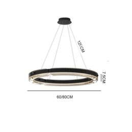 Okrągła lampa wisząca 60 80CM Szklana lampa sufitowa bezstopniowa ściemnialna z pilotem