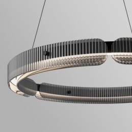 Okrągła lampa wisząca 60 80CM Szklana lampa sufitowa bezstopniowa ściemnialna z pilotem