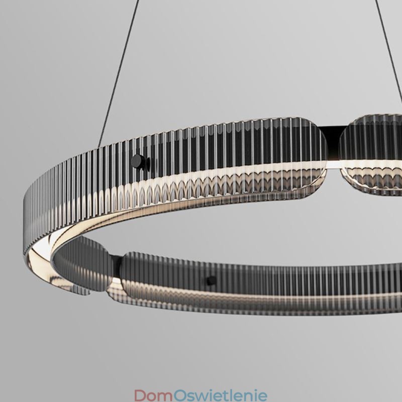 Okrągła lampa wisząca 60 80CM Szklana lampa sufitowa bezstopniowa ściemnialna z pilotem