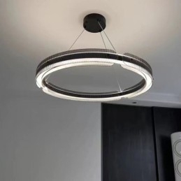 Okrągła lampa wisząca 60 80CM Szklana lampa sufitowa bezstopniowa ściemnialna z pilotem