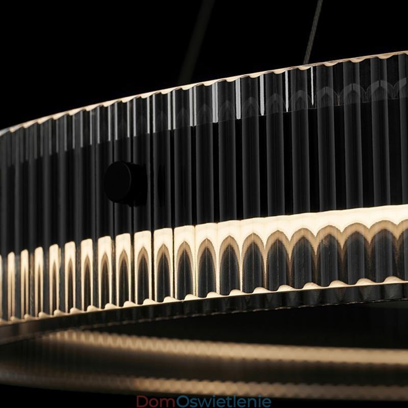 Wisząca lampa 60+80CM podwójne koło szklane oświetlenie sufitowe bezstopniowo ściemnialne z pilotem