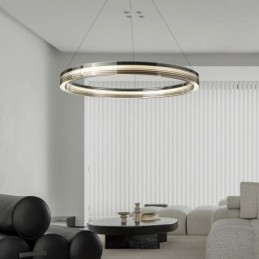 Lampa wisząca 60 80CM Okrągłe szklane lampy sufitowe Trójchromatyczne ściemnianie