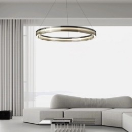 Lampa wisząca 60 80CM Okrągłe szklane lampy sufitowe Trójchromatyczne ściemnianie