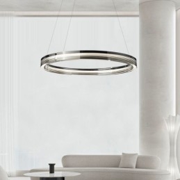 Lampa wisząca 60 80CM Okrągłe szklane lampy sufitowe Trójchromatyczne ściemnianie