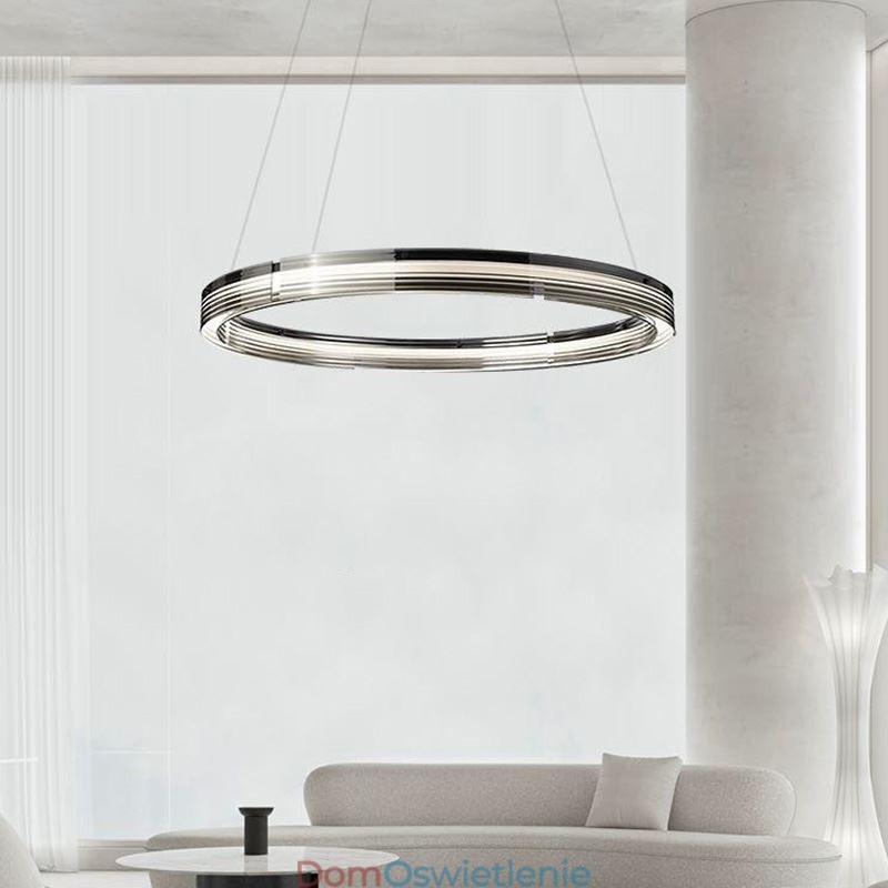Lampa wisząca 60 80CM Okrągłe szklane lampy sufitowe Trójchromatyczne ściemnianie