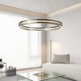 Lampa wisząca 60 80CM Okrągłe szklane lampy sufitowe Trójchromatyczne ściemnianie