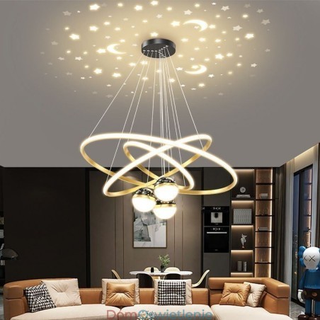 Prosta lampa wisząca z kutego żelaza, silikonowa, trzy okręgi, lampa sufitowa Prosta lampa wisząca z kutego żelaza, silikonowa, trzy okręgi, lampa sufitowa