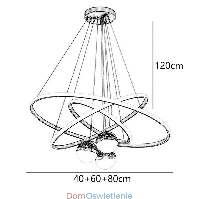 Prosta lampa wisząca z kutego żelaza, silikonowa, trzy okręgi, lampa sufitowa