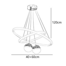 Nowoczesna lampa wisząca z kutego żelaza, silikonowa, podwójna okrągła lampa sufitowa