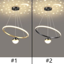 Wisząca lampa Nowoczesna prosta kutego żelaza silikonowa lampa sufitowa z pojedynczym pierścieniem