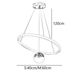 Wisząca lampa Nowoczesna prosta kutego żelaza silikonowa lampa sufitowa z pojedynczym pierścieniem