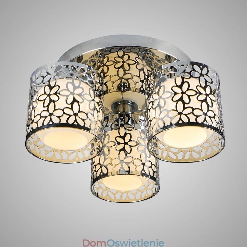 Trzypunktowa lampa sufitowa szklana kopuła montażowa