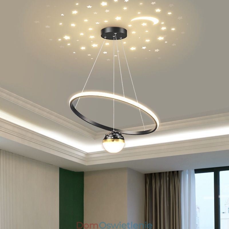 Wisząca lampa Nowoczesna prosta kutego żelaza silikonowa lampa sufitowa z pojedynczym pierścieniem