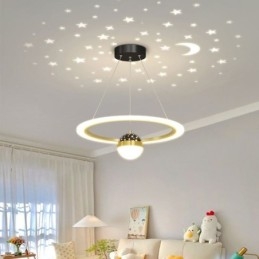 Wisząca lampa minimalistyczna z kutego żelaza, akrylowa lampa sufitowa w kształcie gwiazdy