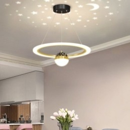 Wisząca lampa minimalistyczna z kutego żelaza, akrylowa lampa sufitowa w kształcie gwiazdy