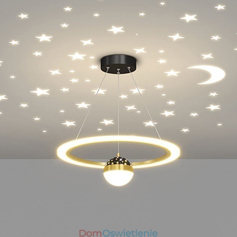 Wisząca lampa minimalistyczna z kutego żelaza, akrylowa lampa sufitowa w kształcie gwiazdy