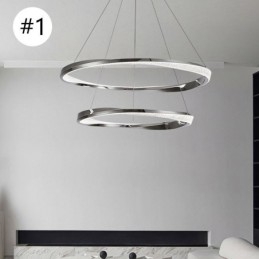 Wisząca lampa z kutego żelaza, akrylowy pierścień, podwójne koło, lampa sufitowa