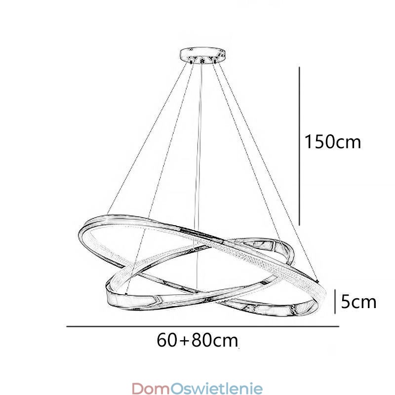 Wisząca lampa z kutego żelaza, akrylowy pierścień, podwójne koło, lampa sufitowa