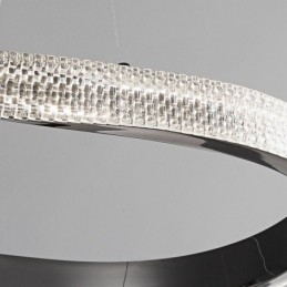 Wisząca lampa z kutego żelaza, akrylowy pierścień, podwójne koło, lampa sufitowa