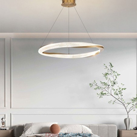 Wisząca lampa z kutego żelaza, akrylowy pierścień, pojedyncze koło, lampa sufitowa Wisząca lampa z kutego żelaza, akrylowy pierścień, pojedyncze koło, lampa sufitowa