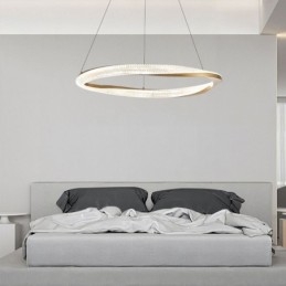 Wisząca lampa z kutego żelaza, akrylowy pierścień, pojedyncze koło, lampa sufitowa