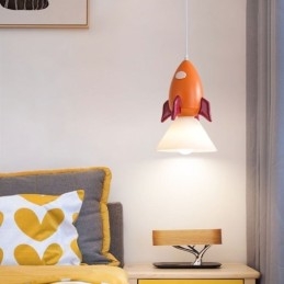 Minimalistyczna lampa wisząca z kutego żelaza, lądowanie na księżycu, mała lampa sufitowa