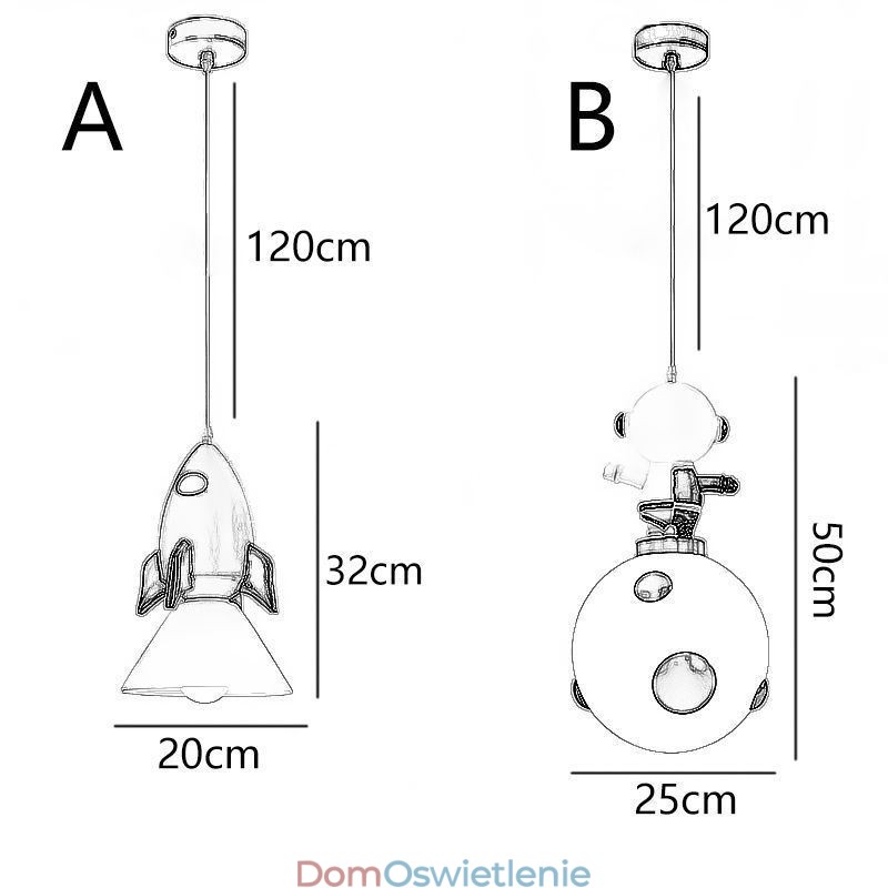 Minimalistyczna lampa wisząca z kutego żelaza, lądowanie na księżycu, mała lampa sufitowa
