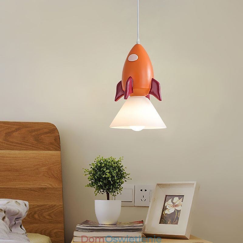 Minimalistyczna lampa wisząca z kutego żelaza, lądowanie na księżycu, mała lampa sufitowa