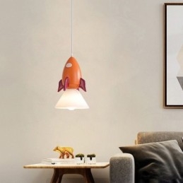 Minimalistyczna lampa wisząca z kutego żelaza, lądowanie na księżycu, mała lampa sufitowa
