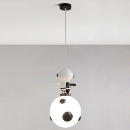 Minimalistyczna lampa wisząca z kutego żelaza, lądowanie na księżycu, mała lampa sufitowa