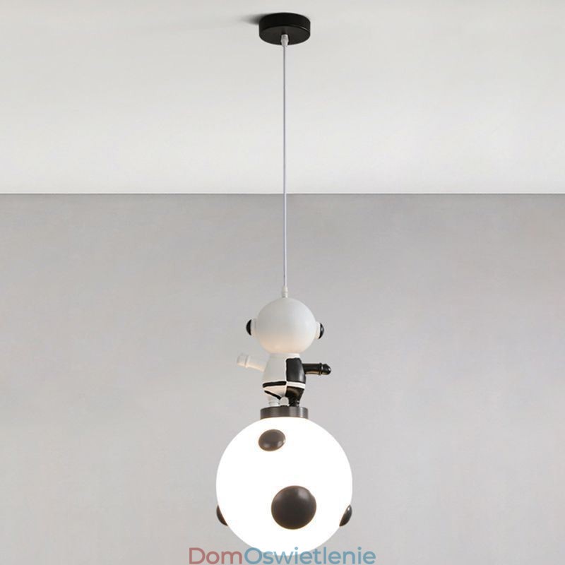 Minimalistyczna lampa wisząca z kutego żelaza, lądowanie na księżycu, mała lampa sufitowa