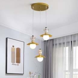 Nowoczesna lampa wisząca Simple G9 z kutego żelaza, żywica, lampa sufitowa Snowman