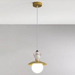 Nowoczesna lampa wisząca Simple G9 z kutego żelaza, żywica, lampa sufitowa Snowman