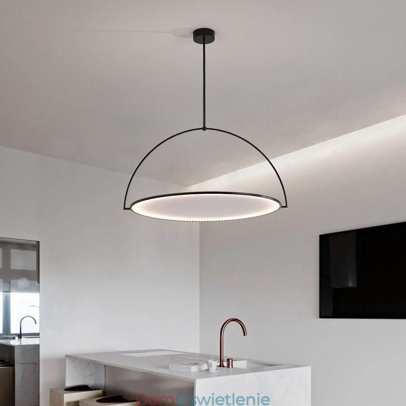 Nordic Wisząca Lampa Kreatywny Pierścień z Kutego Żelaza Sufitowa Lampa