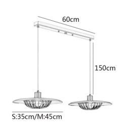 Nordic Wisząca lampa Kreatywny kuty żelazny dysk Sufitowa lampa