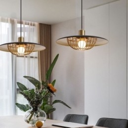 Nordic Wisząca lampa Kreatywny kuty żelazny dysk Sufitowa lampa