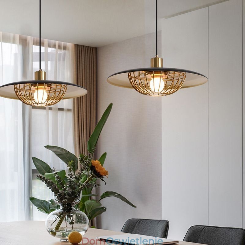 Nordic Wisząca lampa Kreatywny kuty żelazny dysk Sufitowa lampa