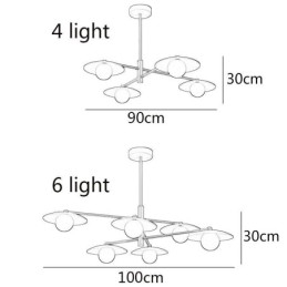 Nordic Wisząca Lampa Kreatywna G9 Kute Żelazne Dyski Sufitowe