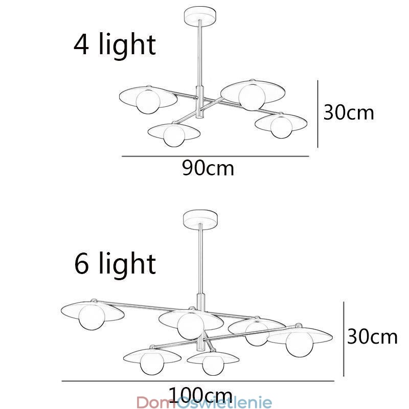 Nordic Wisząca Lampa Kreatywna G9 Kute Żelazne Dyski Sufitowe
